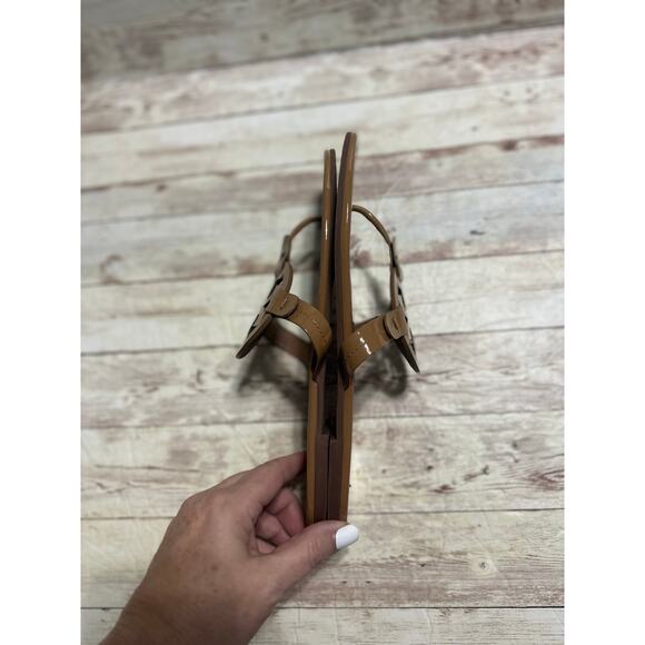 Tory Burch Miller Sandals Tan Patent Leather Women's Size 9.5 M Flats Neutral - Picture 6 of 8